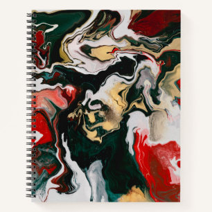 Red Marbled Design Notebook
