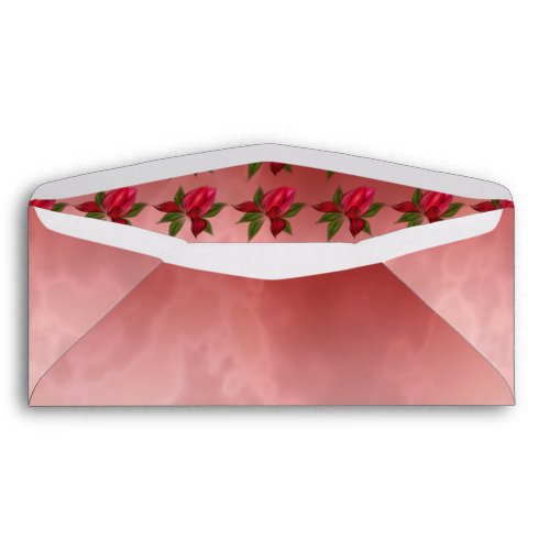 Red Marbled Floral Envelope