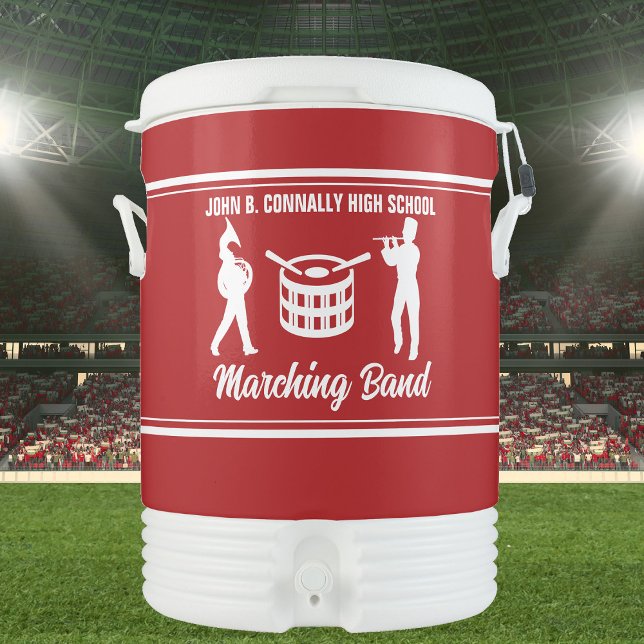 Red Marching Band Custom High School Beverage Cooler (Creator Uploaded)