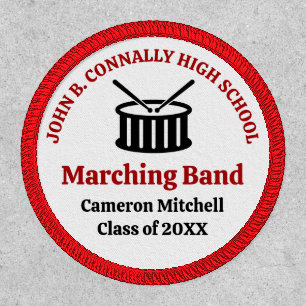 Red Marching Band Custom High School Keepsake Patch