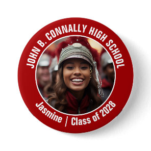 Red Marching Band Photo High School Spirit Button