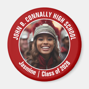 Red Marching Band Photo High School Spirit Magnet