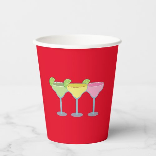 Red Margarita Glasses Party Cups