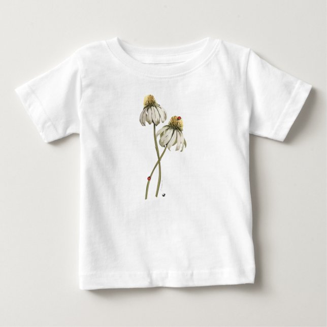 Red marijuana beetle on Echinacea flower Baby T-Shirt (Front)