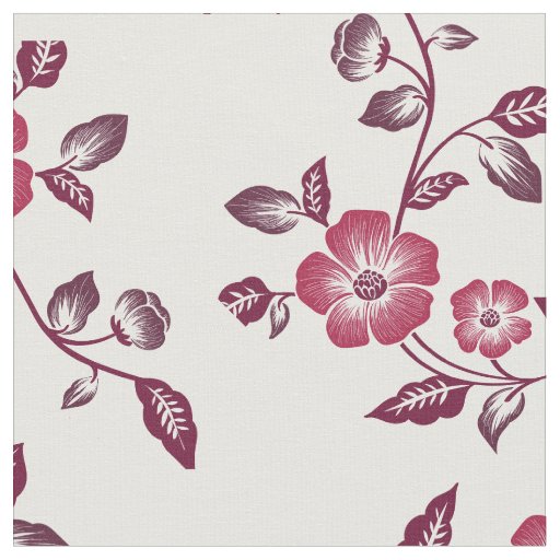 Red Maroon Dogwood Flower Decor Fabric