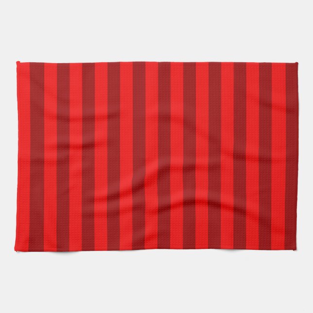 Red Maroon Stripes Design Kitchen Towel (Horizontal)