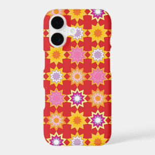 Red Marrakesh Stars Mosaic Artistic Ethnic Pattern iPhone 17 Case