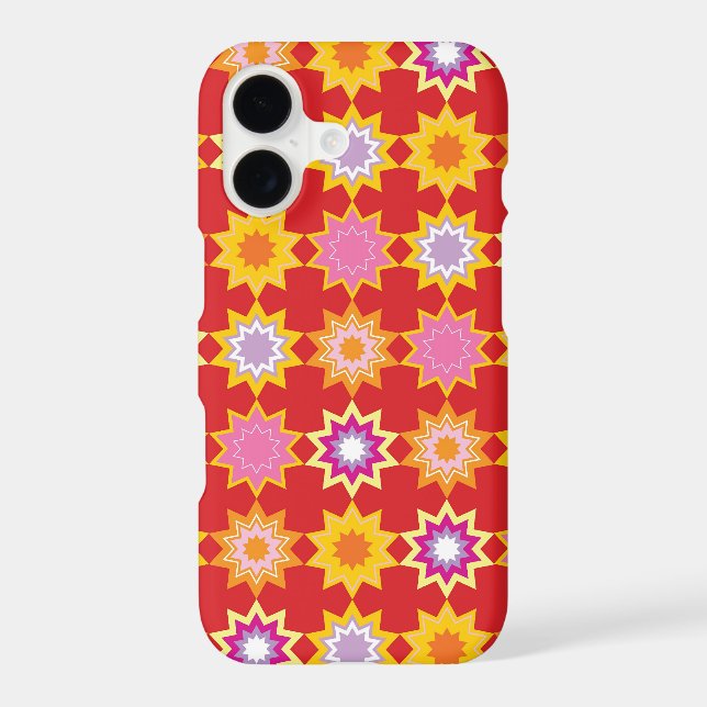 Red Marrakesh Stars Mosaic Artistic Ethnic Pattern Case-Mate iPhone Case (Back)
