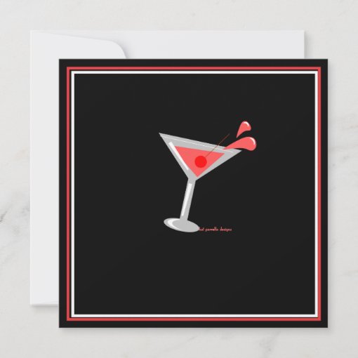 Red Martini Cocktail Party Invitation | Zazzle