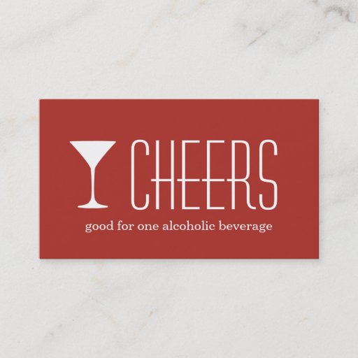 Customizable Red martini corporate logo event drink ticket business card templates