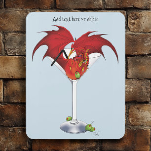 Red Martini Dragon Cocktail Fantasy Illustration Door Sign