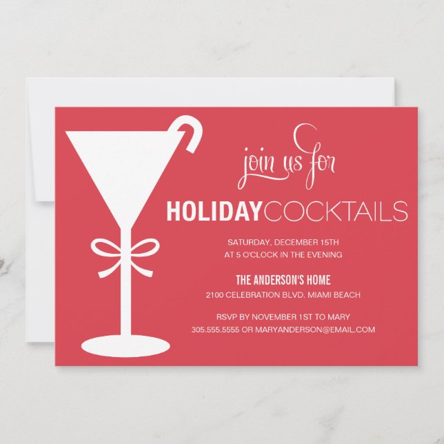 RED MARTINI | HOLIDAY COCKTAIL PARTY INVITE (Front)