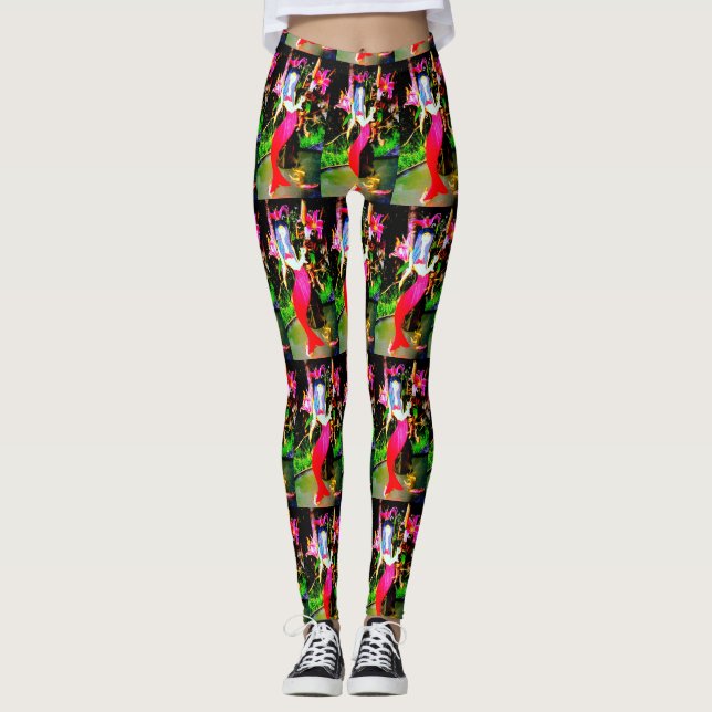 red martini mermaids leggings (Front)