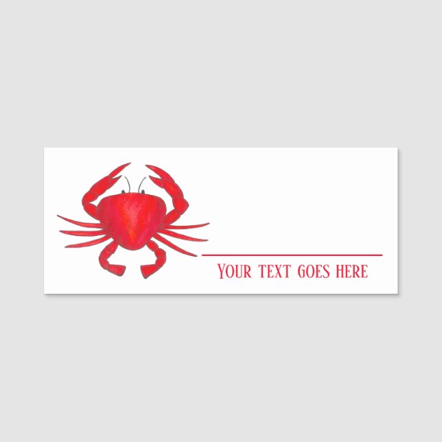 Red Maryland Crab Seafood Shack Restaurant Name Tag (Front)