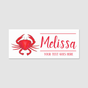 Red Maryland Crab Seafood Shack Restaurant Name Tag