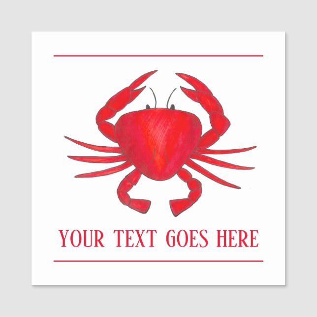Red Maryland Crab Seafood Shack Restaurant Name Tag (Front)