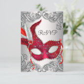 Red Mask Masquerade Party RSVP (Standing Front)