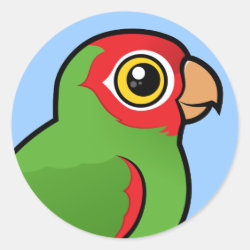 Birdorable Red-masked Parakeet Round Sticker