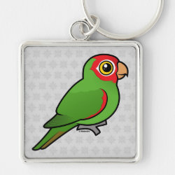 Birdorable Red-masked Parakeet Premium Square Keychain