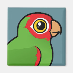 Birdorable Red-masked Parakeet Square Magnet