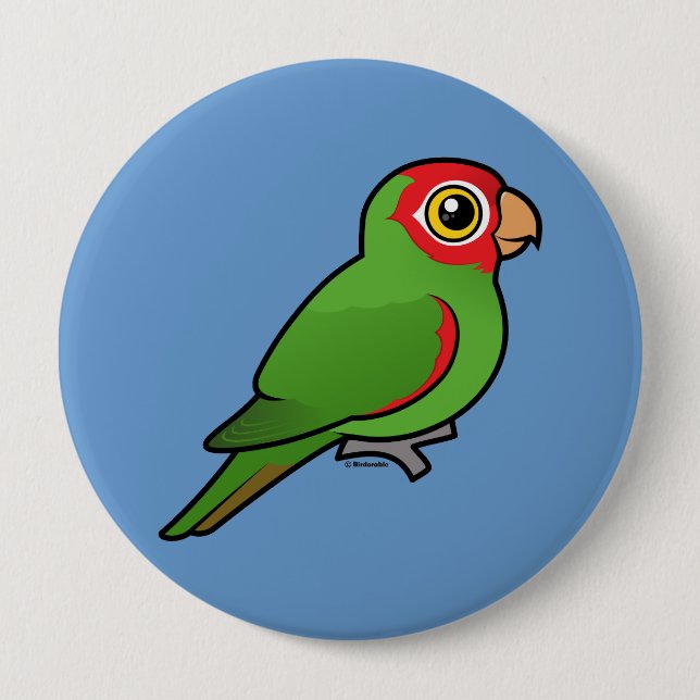 Red-masked Parakeet Pinback Button (Front)