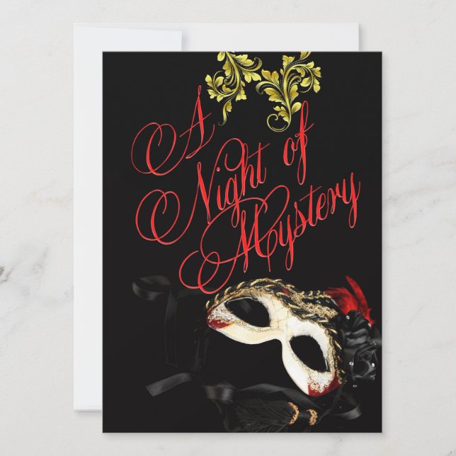 Red Masquerade Ball Invitation (Front)