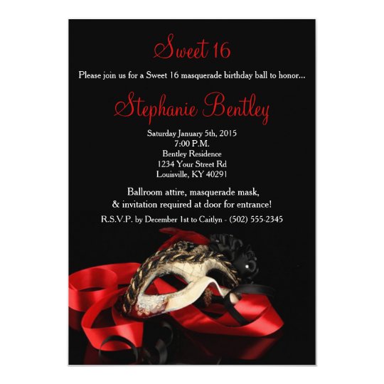 red masquerade sweet 16 birthday invitation zazzle com photo paper thickness chart