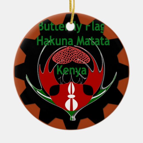 Red Matata Kenya spoke Ceramic Ornament