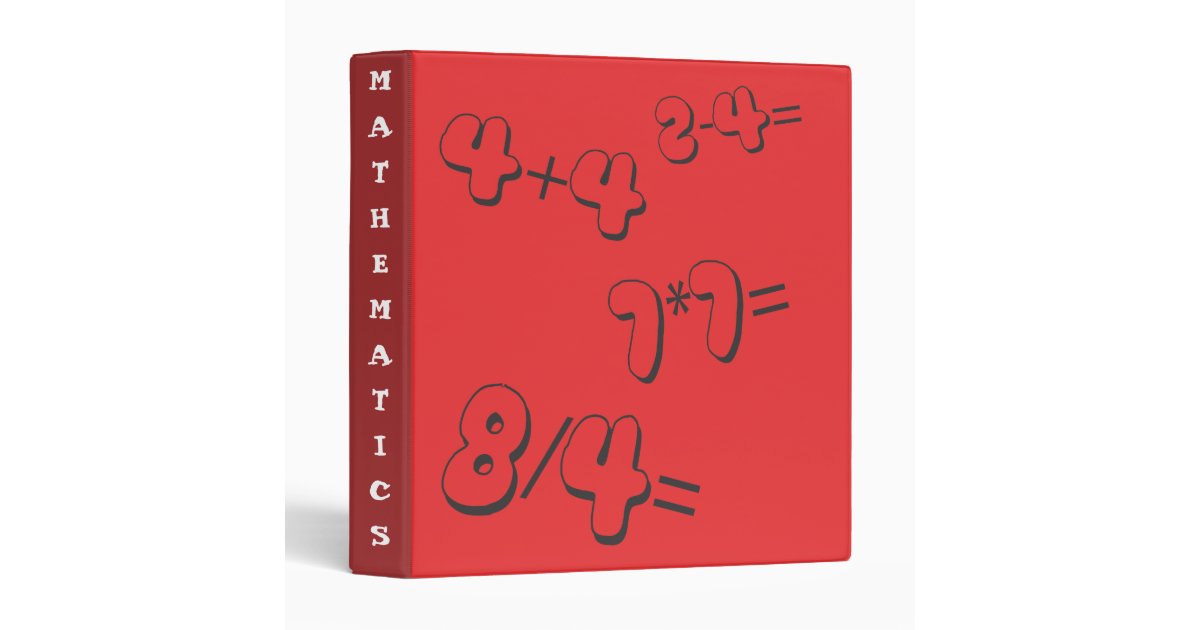 Red Math Avery Binder | Zazzle