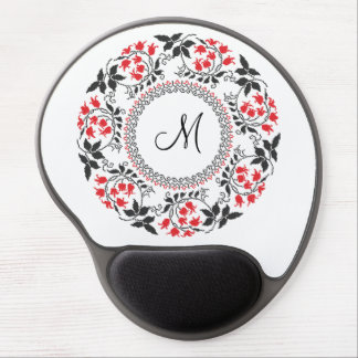 Red May lily ring Personalized Monogram Initial Gel Mouse Pad
