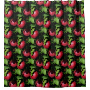 Red McIntosh Apples On Tree Nature Pattern Shower Curtain