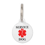 Red Medical Alert Service Dog Personalized Id Tag at Zazzle