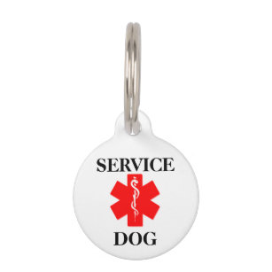 Red Medical Alert Service Dog Personalized ID Tag