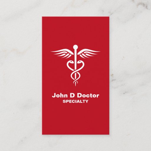Customizable Red medical doctor or healthcare business cards