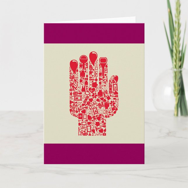 Red Medical Hand Symbol Healthcare Card (Creator Uploaded)