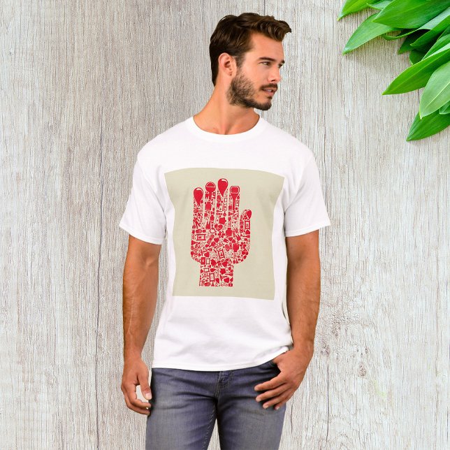 Red Medical Hand Symbol Healthcare T-Shirt (Creator Uploaded)
