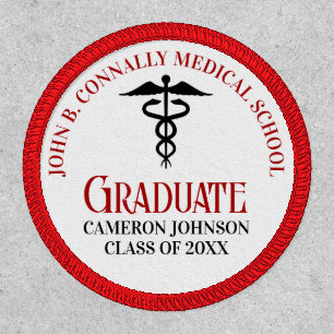 Red Medical School Custom Graduation Patch