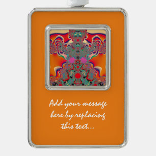 Red Meditation Fractal Abstract Art Christmas Ornament