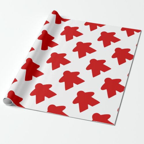 Red Meeple Board Game Piece Wrapping Paper