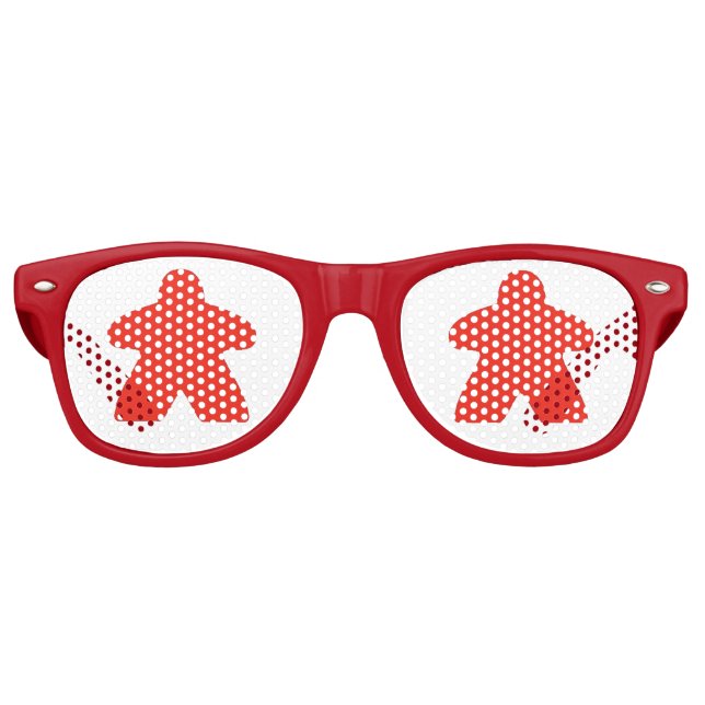 Red Meeple by Blackburn Ink Retro Sunglasses (Front)