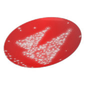 Red Melamine Christmas Plates Lighted Trees (Left Side)