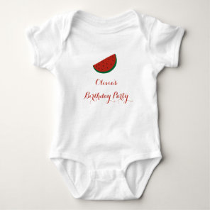 Red Melon Watermelon Summer Birthday Party Baby Bodysuit