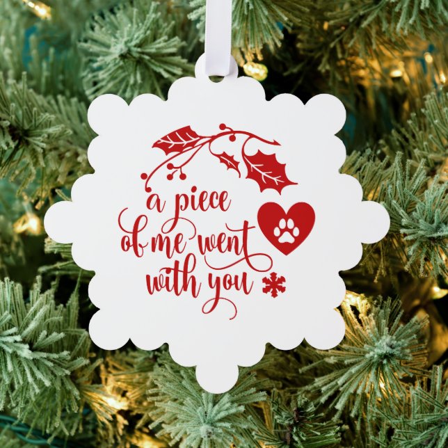 Red Memorial Christmas  Ornament Card (Insitu (Tree))