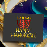 Red Menorah Flames Happy Hanukkah Card<br><div class="desc">Holiday themed items designed by Umua. Printed and shipped by Zazzle or their affiliates.</div>