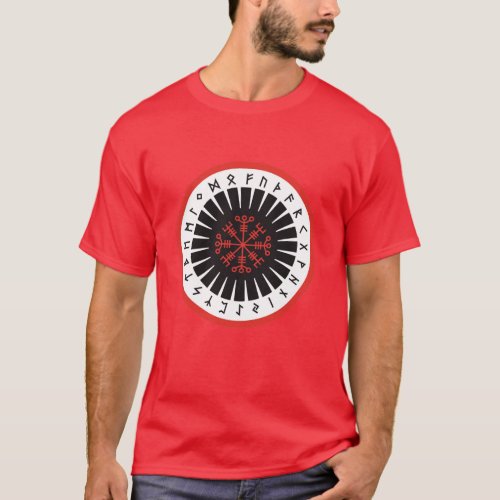 red mens T_shirt with large emblem
