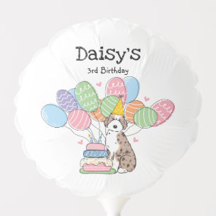 Red Merle Aussiedoodle Dog Birthday Party Balloon