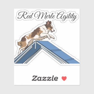 Red Merle Australian Shepherd Agility Sticker