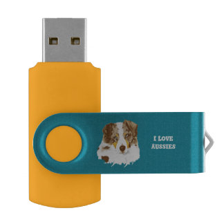 Red Merle Australian Shepherd Dog Flash Drive