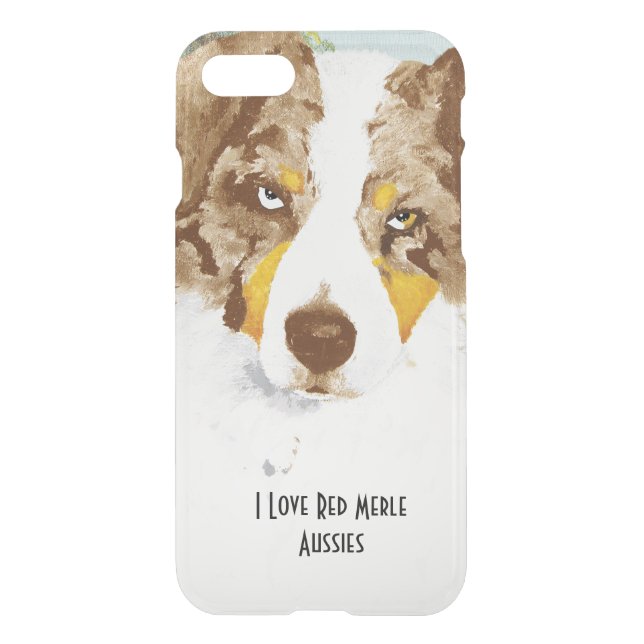 Red Merle Australian Shepherd Dog Uncommon iPhone Case (Back)