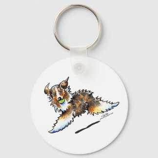 Red Merle Australian Shepherd Lets Play Keychain